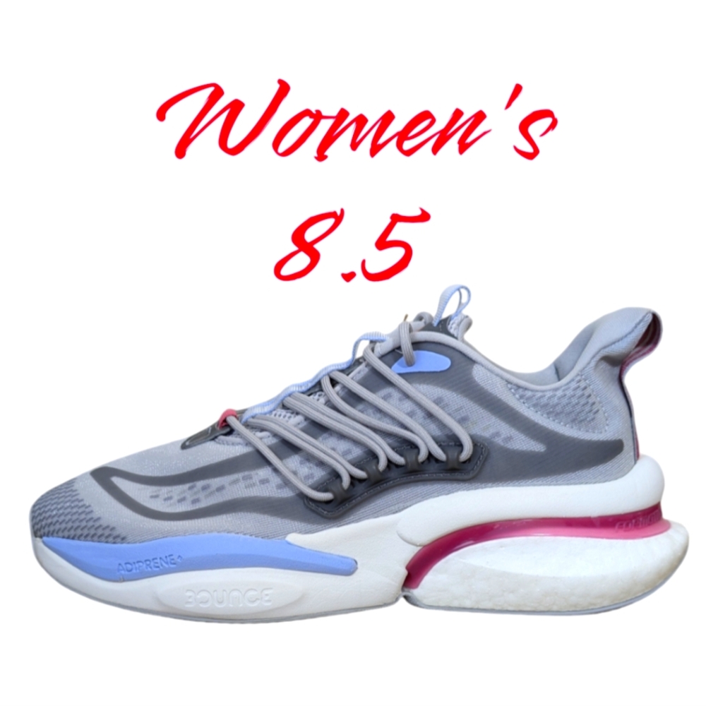 Adidas Sneaker Women's 8.5 AlphaBoost V1 Running Grey Pink Strata HQ7216